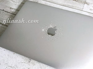 Mac Book Airのアップルマークキラキラデコ