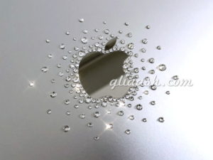 Mac Book Airのキラキラアップルマークデコ