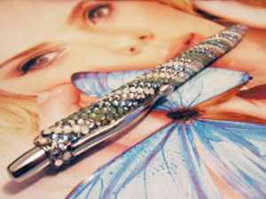 Tiffanyカラーのマルチストライプデコボールペン