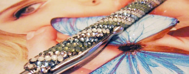 Tiffanyカラーのマルチストライプデコボールペン